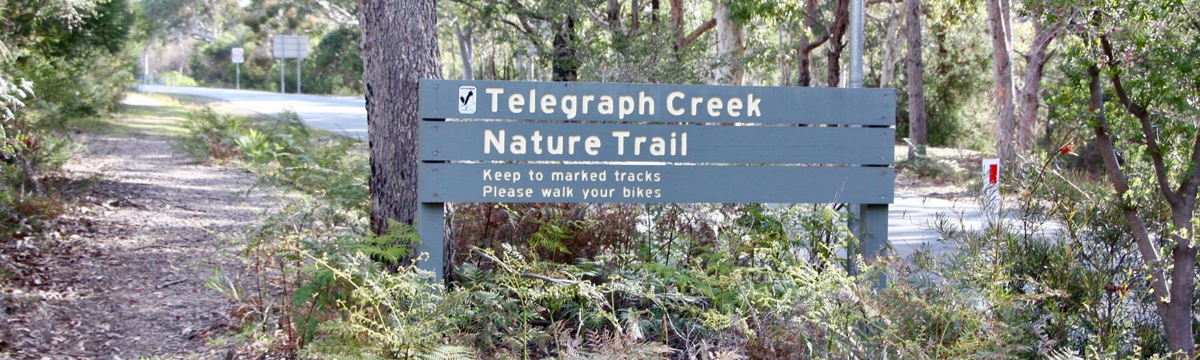 Telegraph Creek sign, Booderee National Park