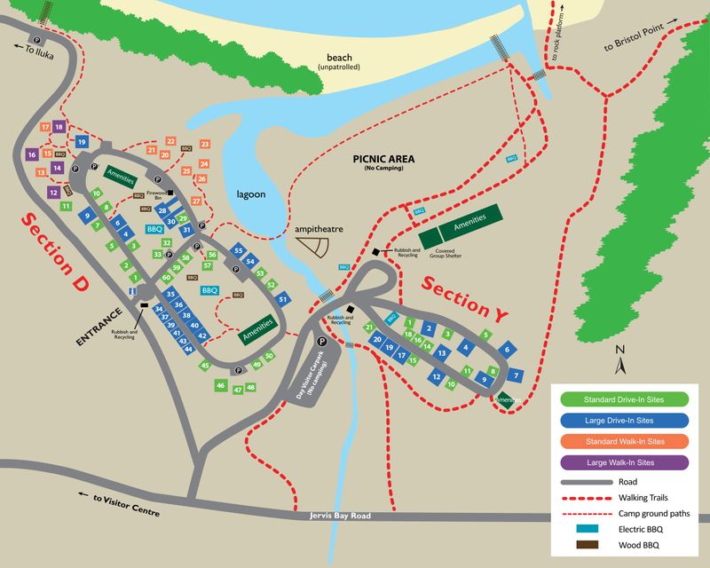 Green Patch camping map, for enquiries contact booderee.mail@dcceew.gov.au.