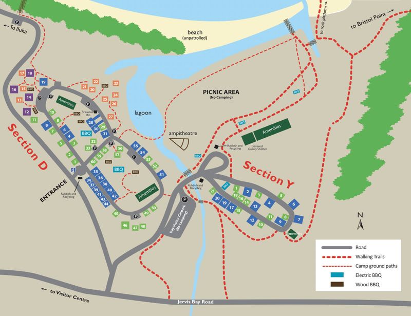 Green Patch camping map, for enquiries contact booderee.mail@dcceew.gov.au.