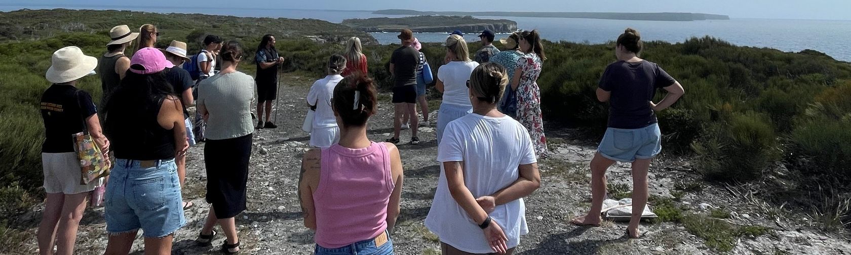 A tour group at Murrays Loop