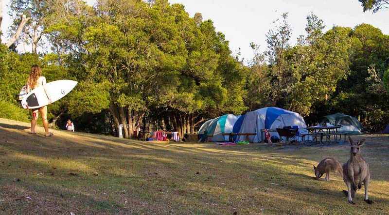 Camping at Cave Beach, Booderee National Park.