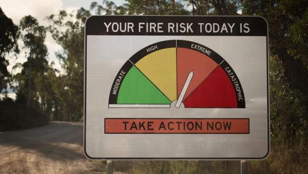 Australian fire danger rating system signage.